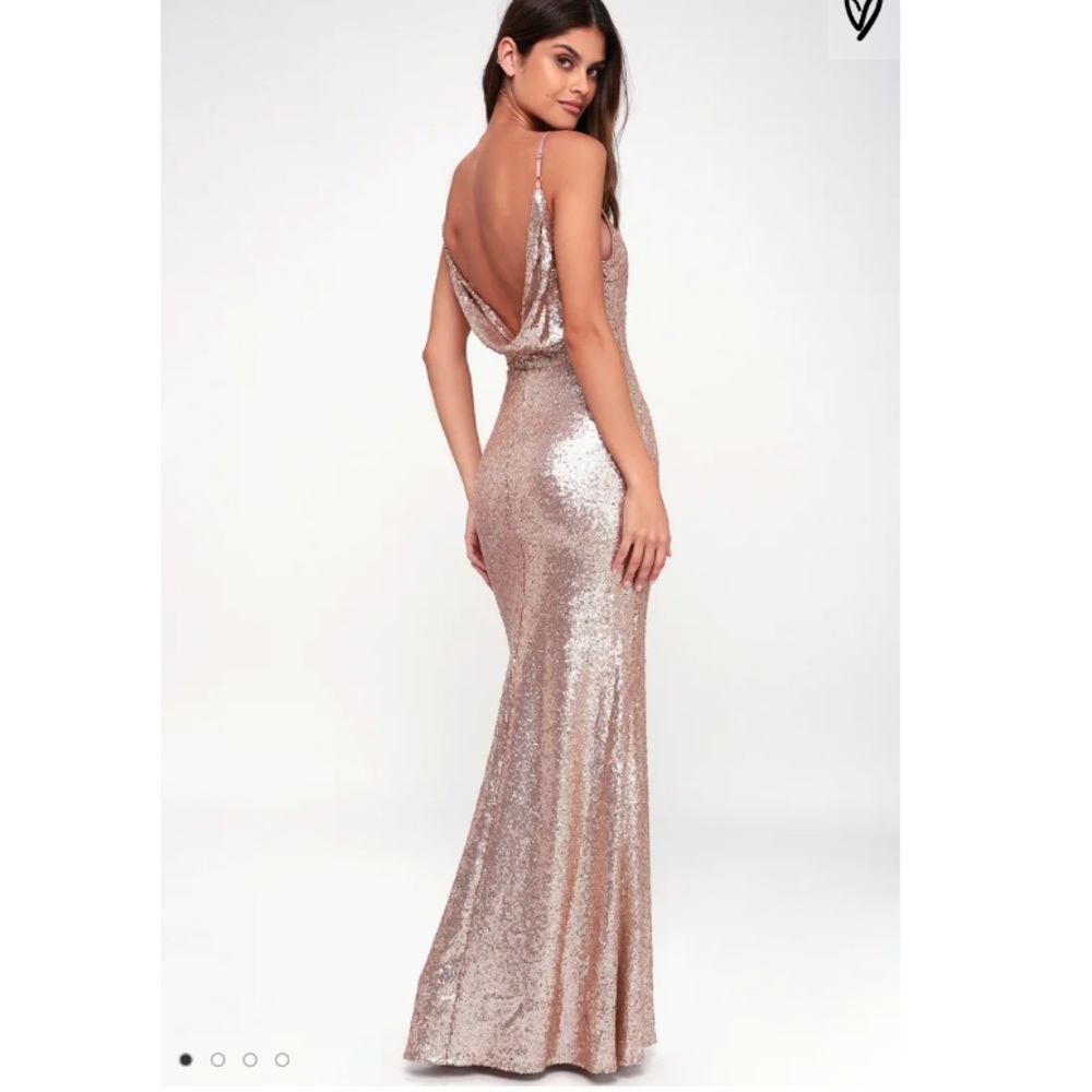Chic Celebration Champagne Sequin Maxi Dress